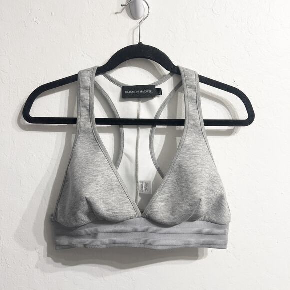 Brandon Maxwell Tops - Brandon Maxwell Sports Racer Back Bra Top Cropped Large Gray Sporty Crop